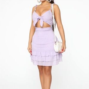 Purple tiered dress